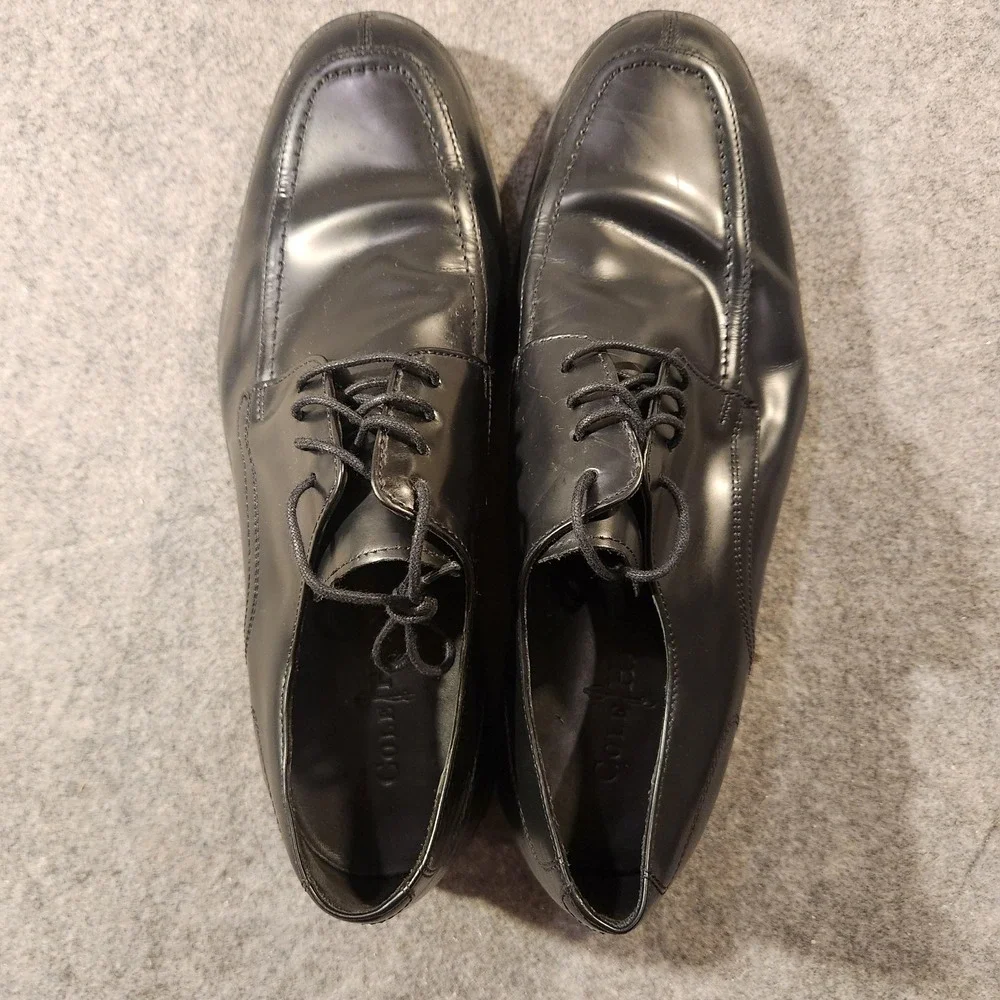 Cole Haan Shoes Mens‎ Size 9.5 Black Leather Derby Apron Dress C10596